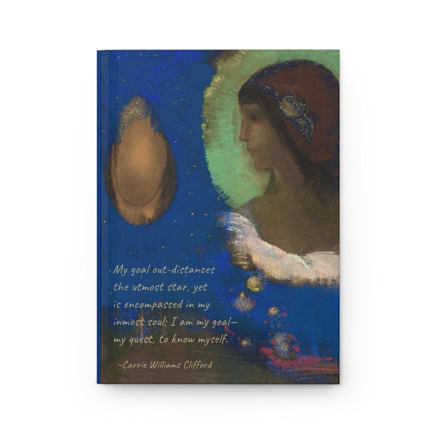 Lined Journal with Odilon Redon Cover Art & Carrie Williams Clifford Quote - "My goal out-distances the utmost star"