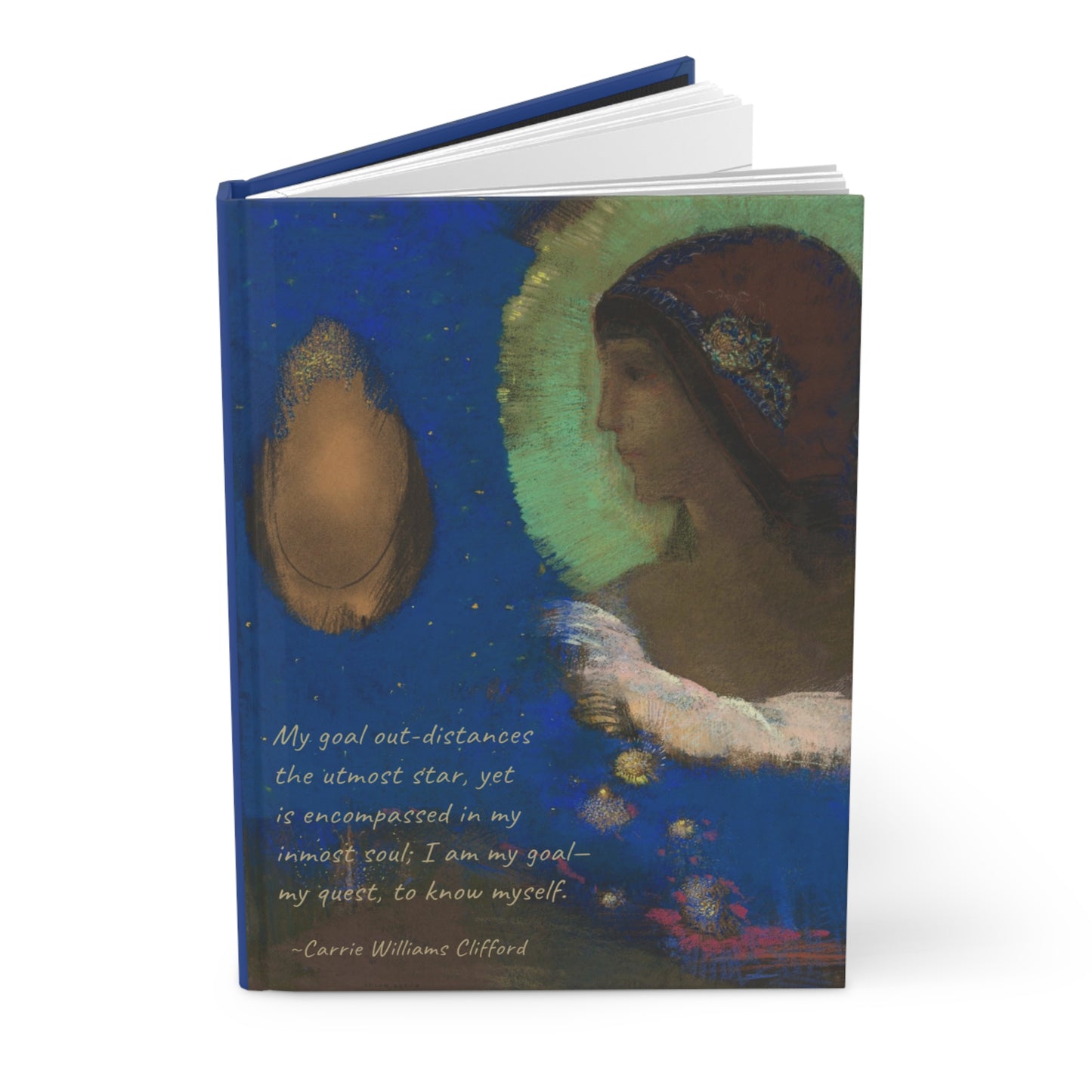 Lined Journal with Odilon Redon Cover Art & Carrie Williams Clifford Quote - "My goal out-distances the utmost star"