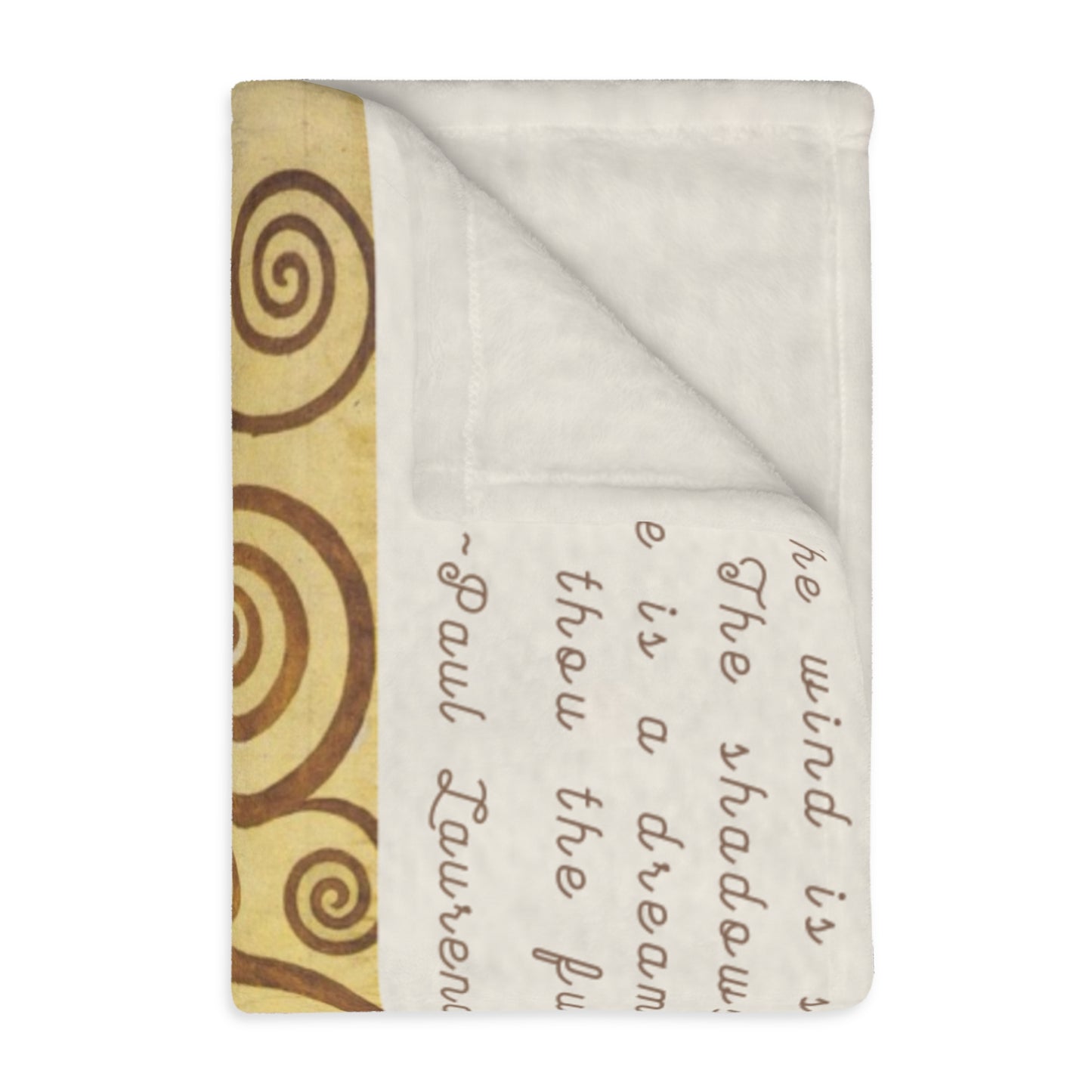 Poetry Merch Dreamy Velveteen Microfiber Blanket with Klimt Painting and Paul Laurence Dunbar Quote "There is a dream called Love"