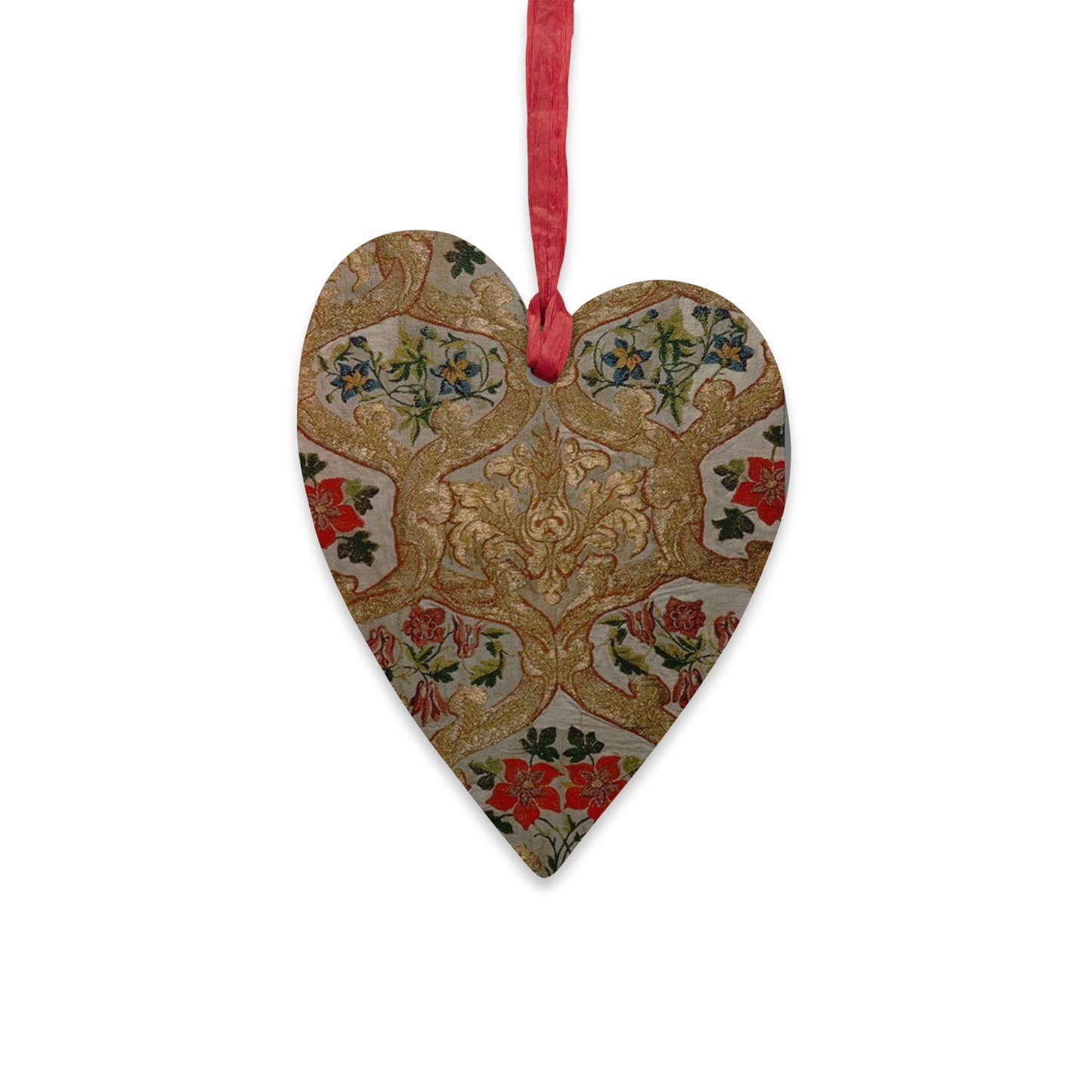 Poetry Merch Heart-Shaped Christmas Ornament – Christina Rossetti Quote "Love came down at Christmas"