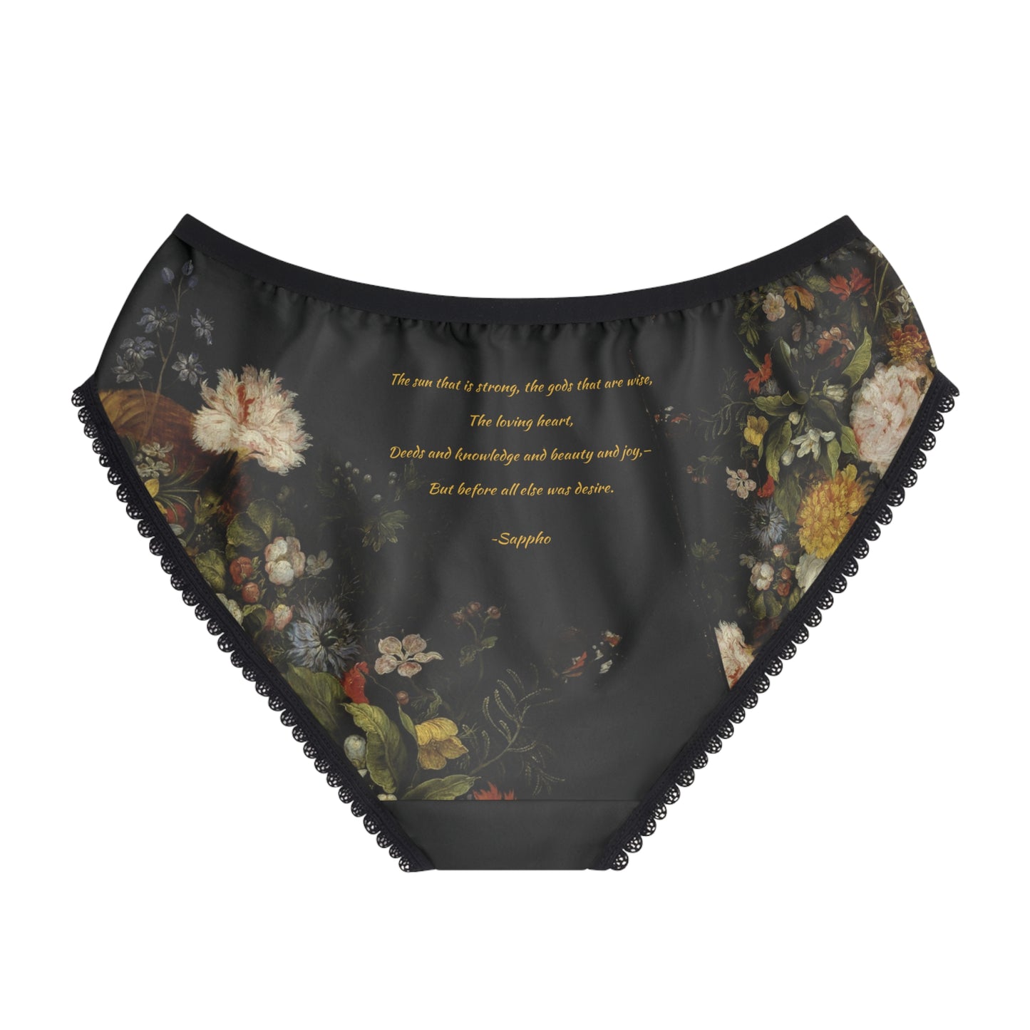 Poetry Merch Sexy, Smart, & Sassy Sappho Panties - "before all else was desire"